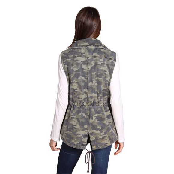 VELVET BY GRAHAM & SPENCER Women’s Camo Blair Utility Tie Waist Vest Size Medium - Picture 2 of 10
